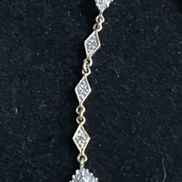 Beautiful Solid 10K YELLOW GOLD 1cttw LONG DIAMOND PENDANT NOT SCRAP. - Picture 3 of 11